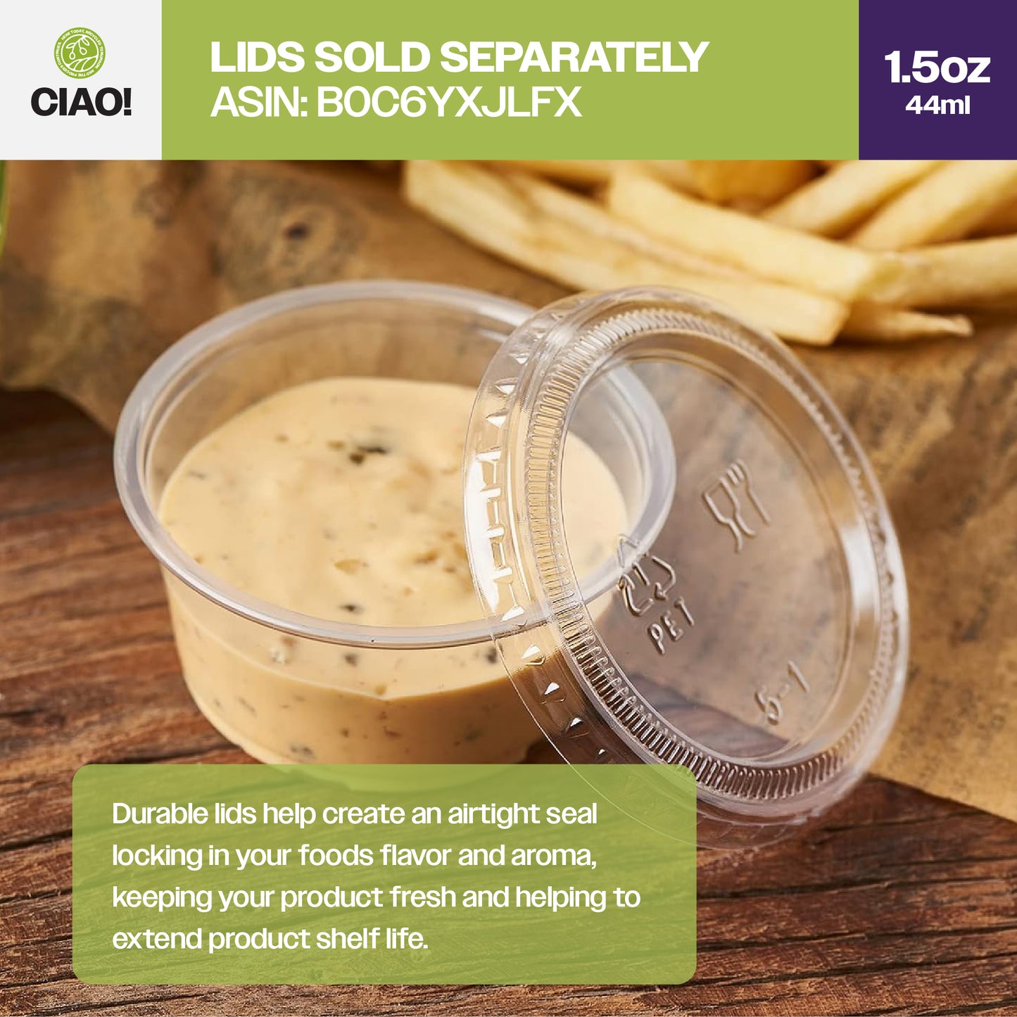 CIAO! 1.5OZ PP Clear Portion Cup (Case of 2,500)