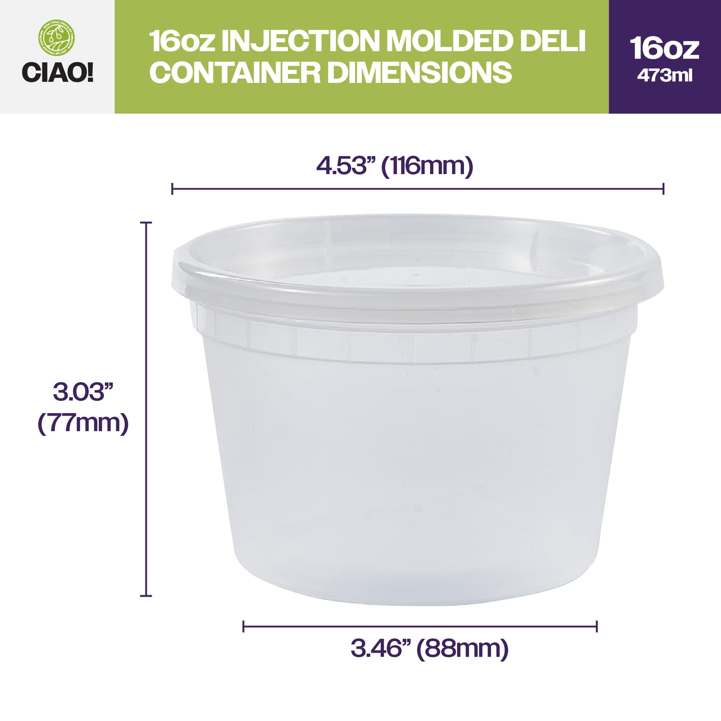 Dimensions of food storage