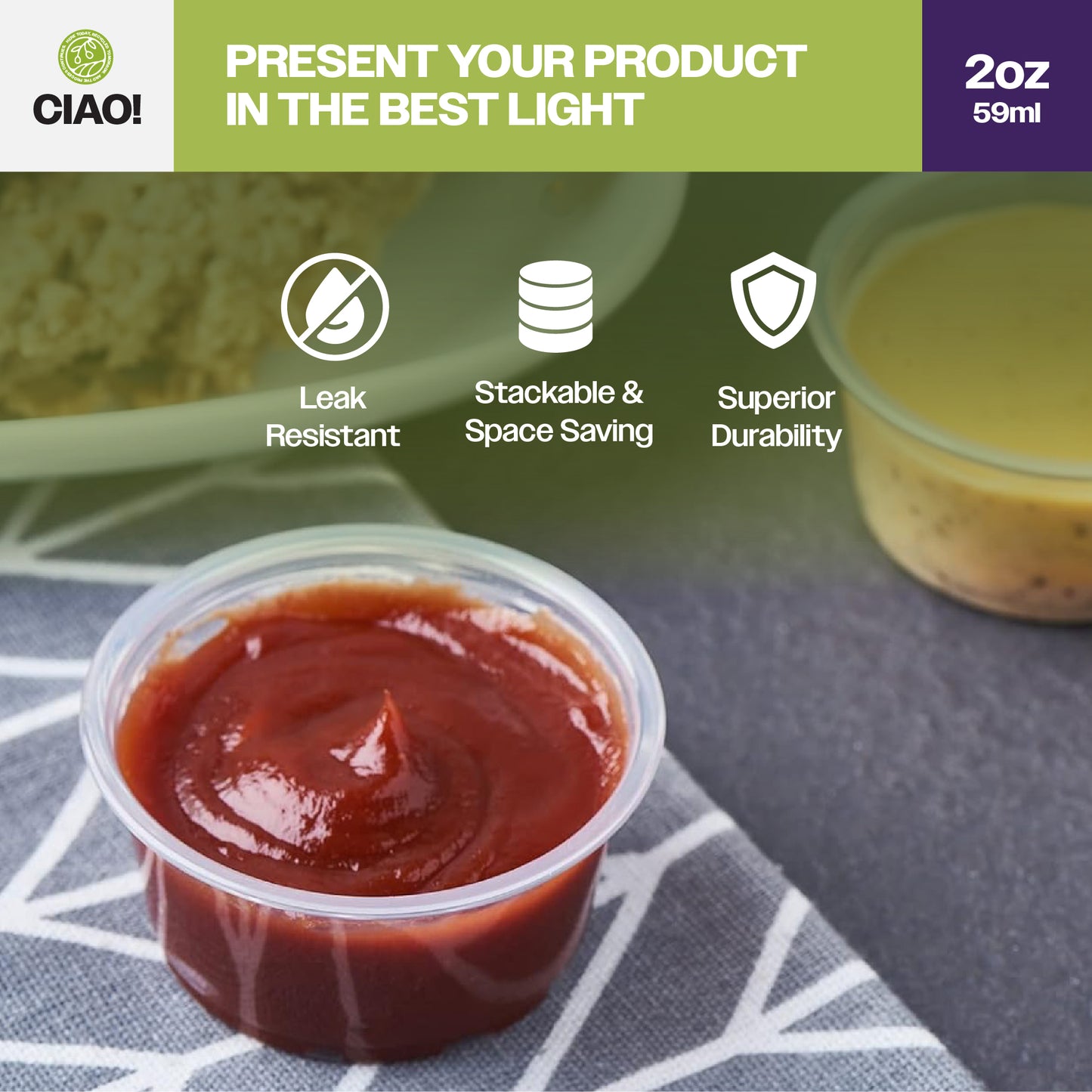 Leak-Proof, Space Saving Sauces Bowls
