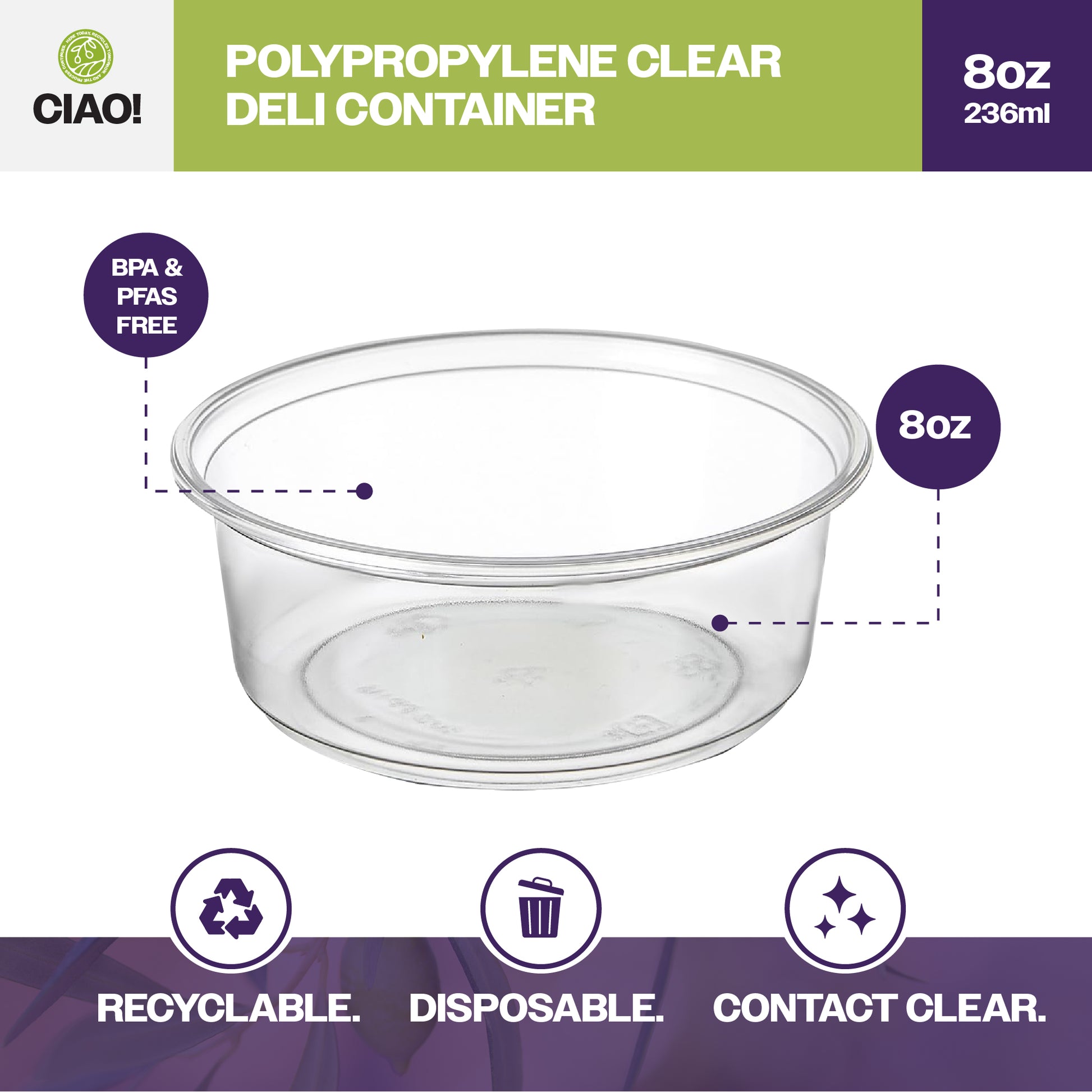 Recyclable and Disposable deli cups