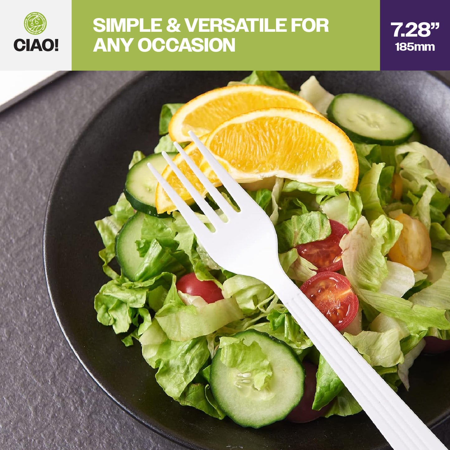 CIAO! Heavy Weight White Fork Polypropylene Individually Wrapped (Case of 1,000)