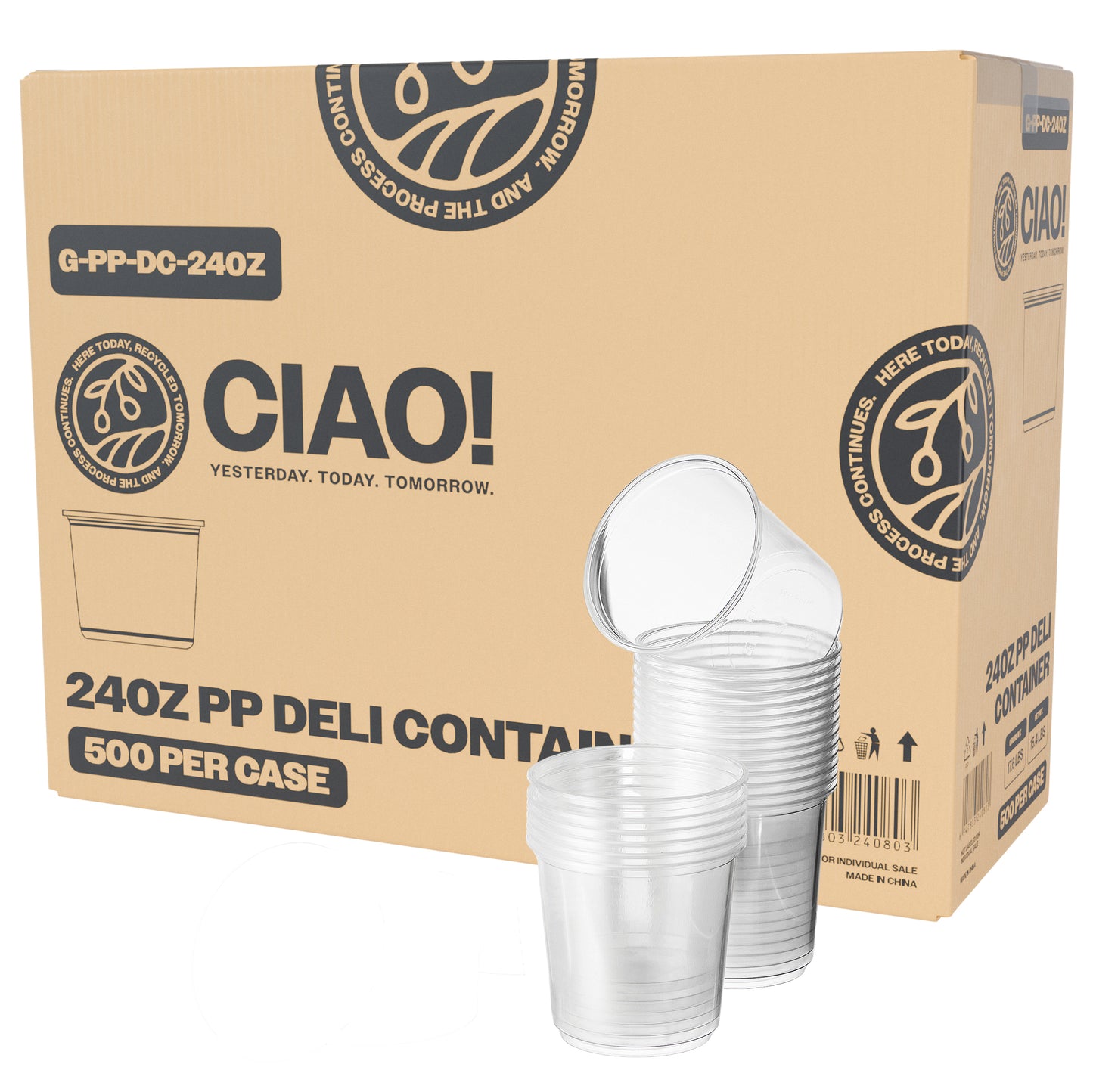 Single carton of 24 oz deli container