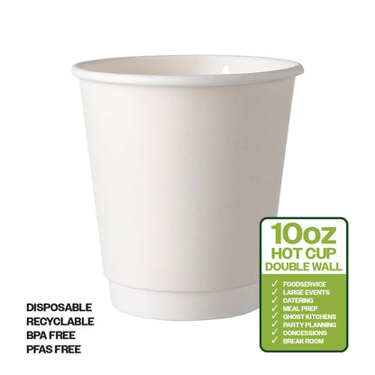Ciao! 10 oz Insulated Double Wall Paper Hot Cup, 500 Count
