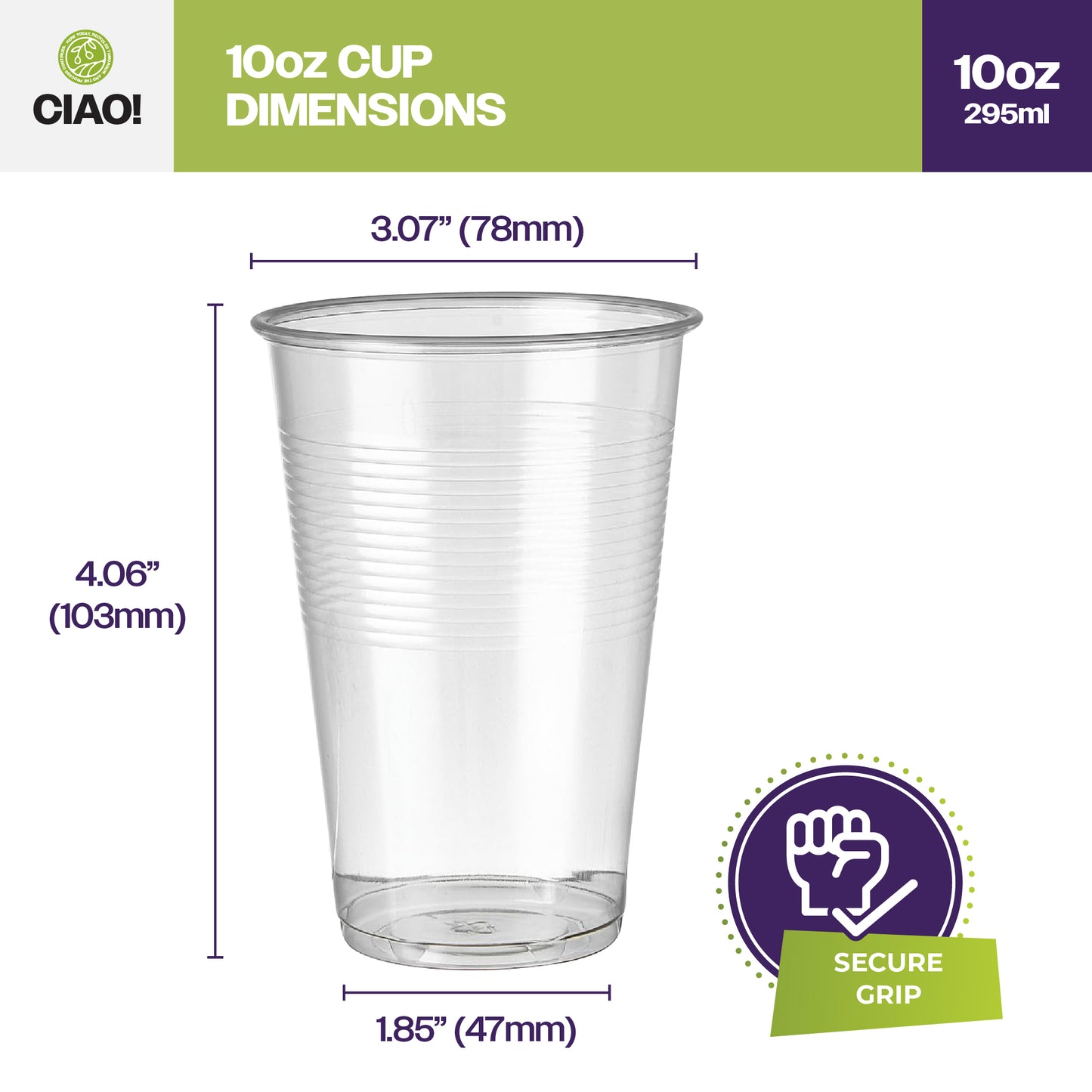 Ciao! 10OZ Polypropylene Disposable Cup (Case of 1,000)