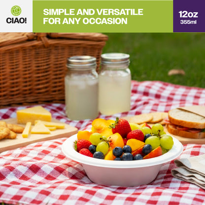 CIAO! 12 oz White Heavy Weight Plastic Bowl Mineral Filled Polypropylene MFPP (Case of 800)