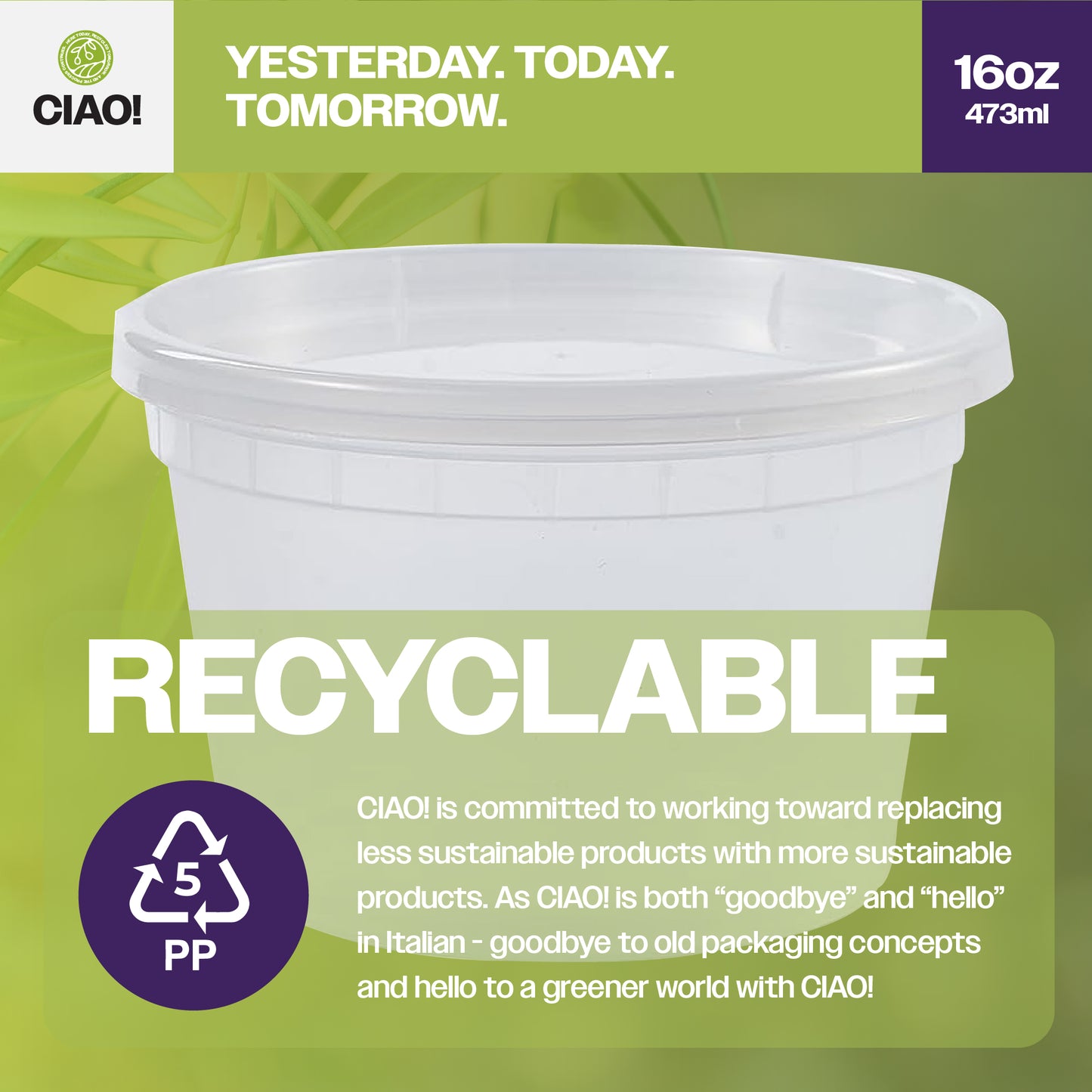 Recyclable soup-deli cup