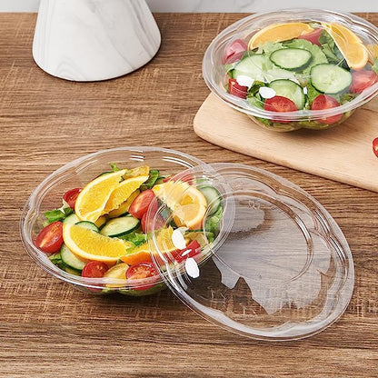 CIAO! 18 oz Clear PET Fruit and Salad Bowl with Rose Dome Lid (150/case)