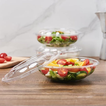 CIAO! 18 oz Clear PET Fruit and Salad Bowl with Rose Dome Lid (150/case)