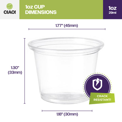 CIAO! 1OZ PP Clear Portion Cup (Case of 2,500)