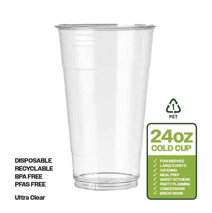 CIAO! 24OZ PET Plastic Cold Cup (Case of 600)
