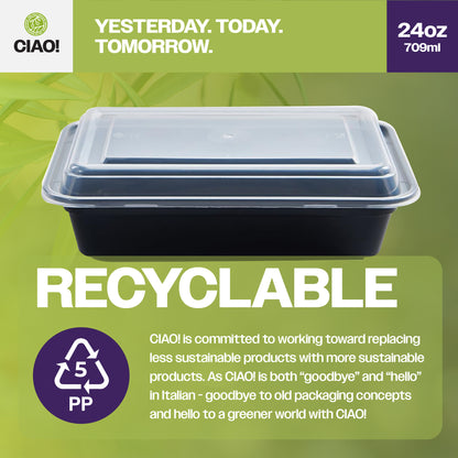 Recyclable food containers with lids