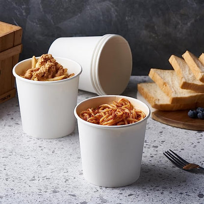 CIAO! 24OZ Disposable White Paper Food Container (500/case)