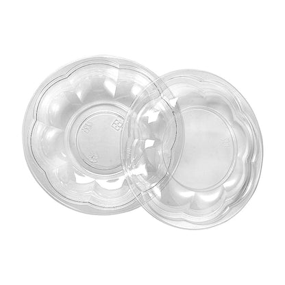 CIAO! 32 oz Clear PET Fruit and Salad Bowl with Rose Dome Lid (150/case)