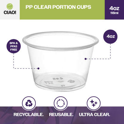 CIAO! 4OZ PP Clear Portion Cup (Case of 2,500)