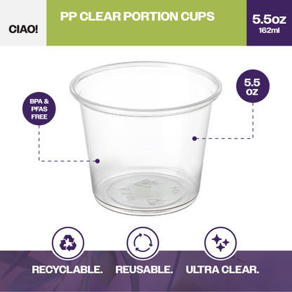 CIAO! 5.5OZ PP Clear Portion Cup (Case of 2,500)