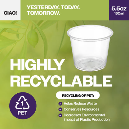 CIAO! 5.5OZ PP Clear Portion Cup (Case of 2,500)