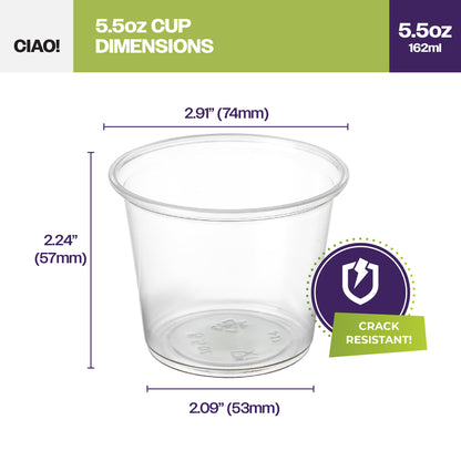 CIAO! 5.5OZ PP Clear Portion Cup (Case of 2,500)