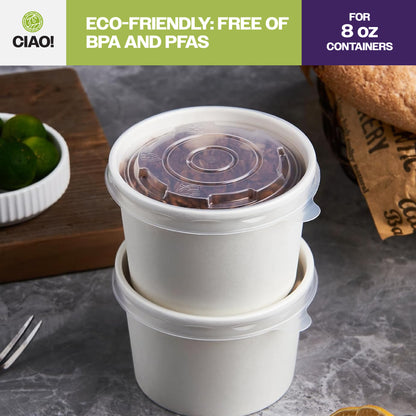 CIAO! 90mm PP Lid for 8 oz Paper Container (1000/case)