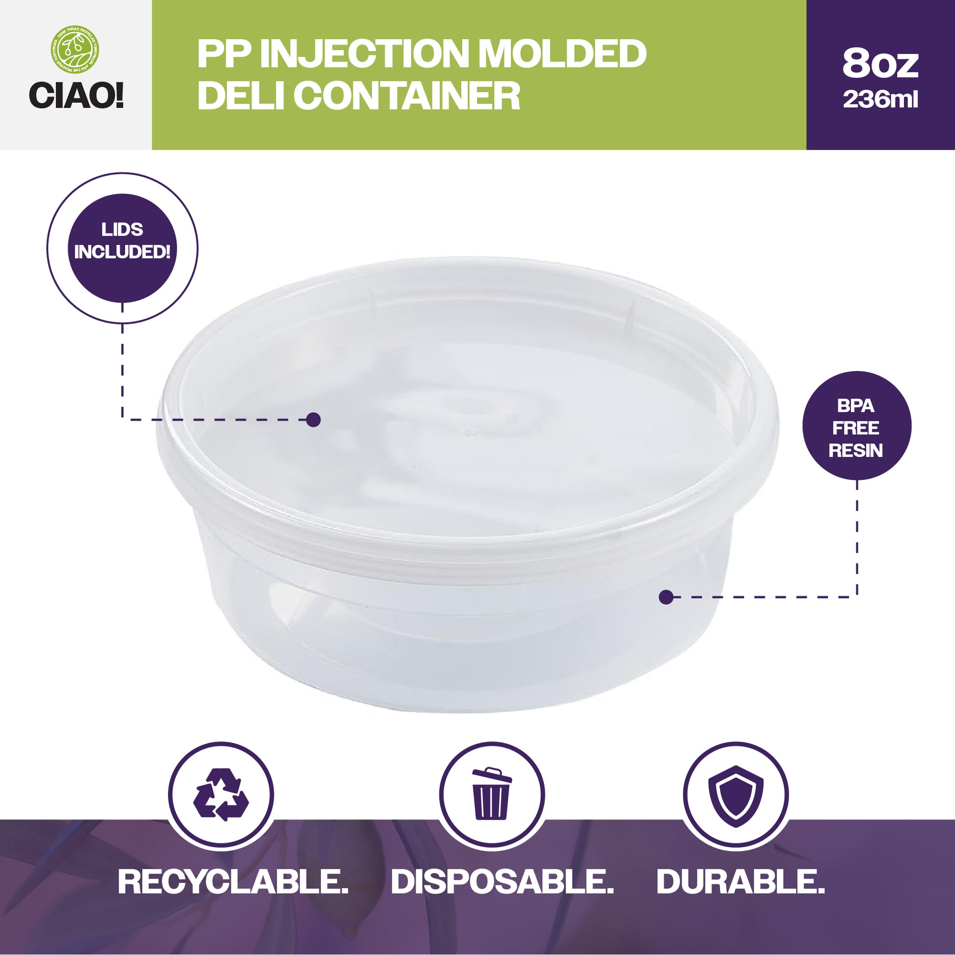 PP Soup Containers with lids