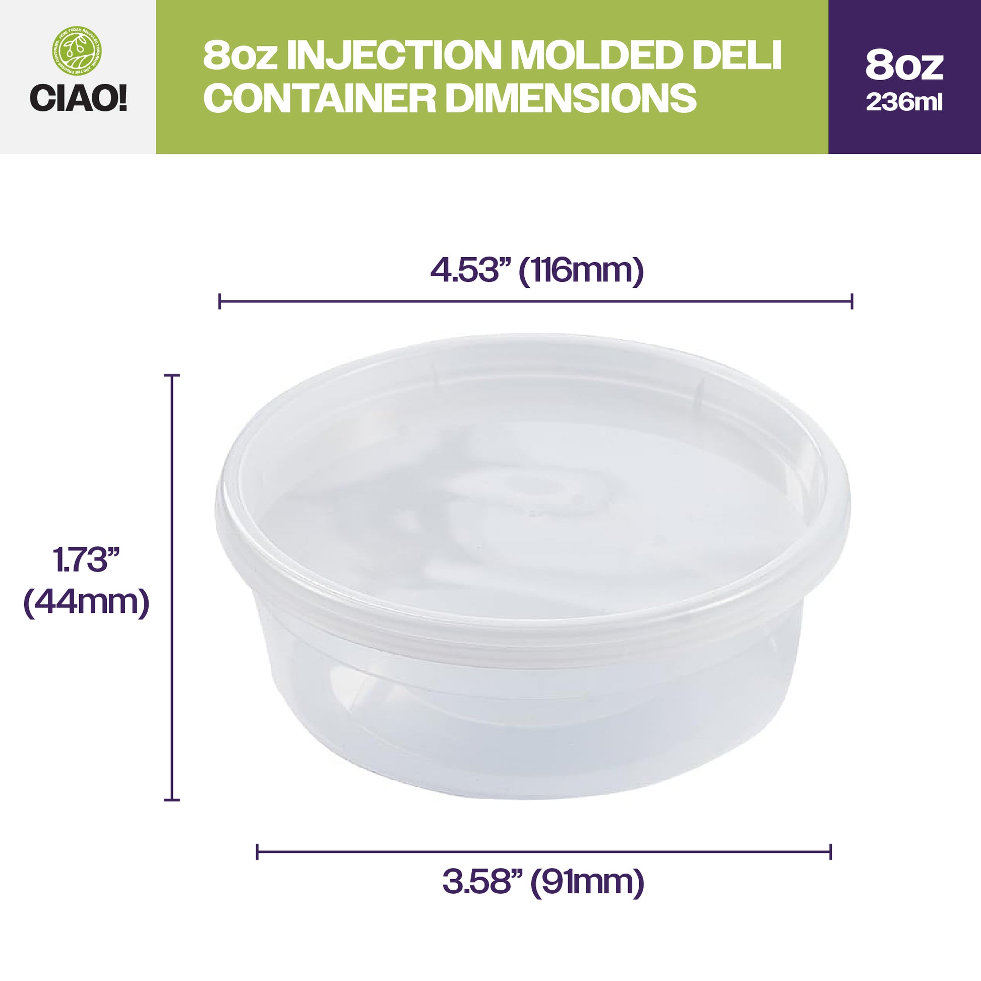 Dimensions of Deli containers