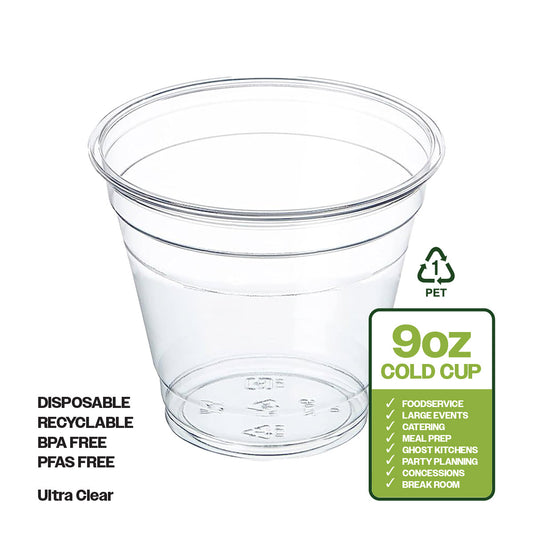CIAO! 9OZ PET Plastic Cold Cup (Case of 1,000)