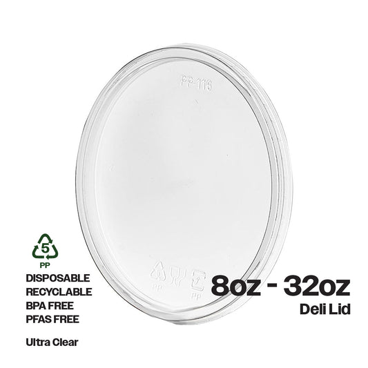 Choice 8 oz. Ultra Clear PET Plastic Round Deli Container - 500/Case