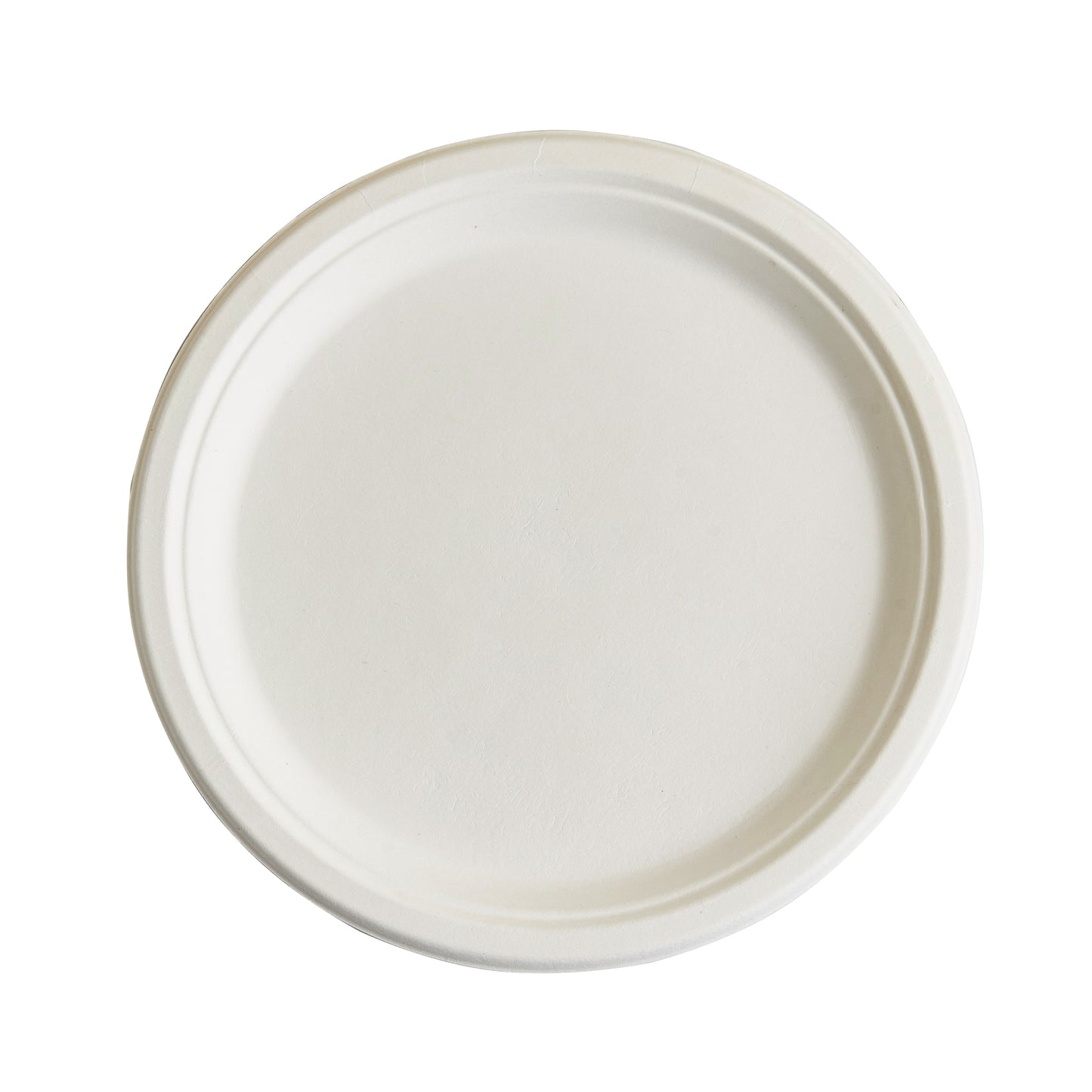 CIAO! 10" Heavy Duty Plate 100% Compostable PFAS Free Unbleached Bagasse Natural White (Pack of 500)