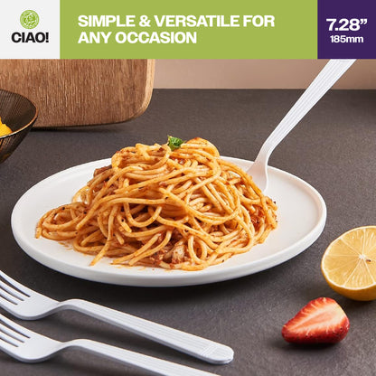 CIAO! Heavy Weight Disposable White Fork Polypropylene (Case of 1,000)