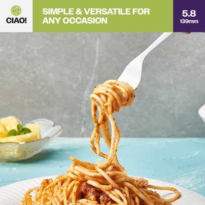 CIAO! Medium Weight Disposable White Fork Polypropylene Individually Wrapped (Case of 1,000)