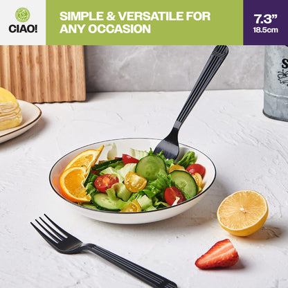 CIAO! Heavy Duty Black Polypropylene Disposable Forks, Foodservice Bulk Pack – 1,000 Count