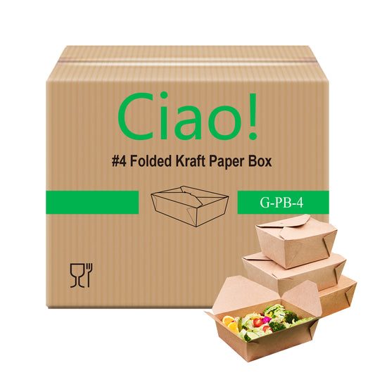 CIAO! Kraft Take Out Microwavable Food Containers, #4 110 oz (160/case)…