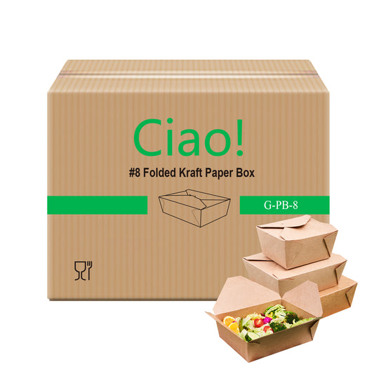 CIAO! Kraft Take Out Microwavable Food Containers, #8 48 oz (300/case)…
