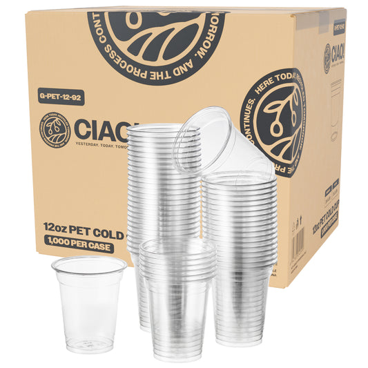 CIAO! 12OZ PET Plastic Cold Cup (Case of 1,000)