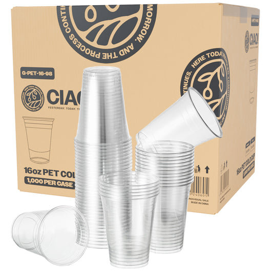 CIAO! 16OZ PET Plastic Cold Cup (Case of 1,000)