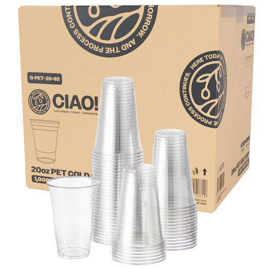 CIAO! 20OZ PET Plastic Cold Cup (Case of 1,000)