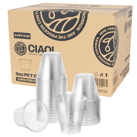 CIAO! 9OZ PET Plastic Cold Cup (Case of 1,000)