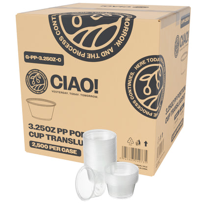 CIAO! 3.25OZ PP Clear Portion Cup (Case of 2,500)