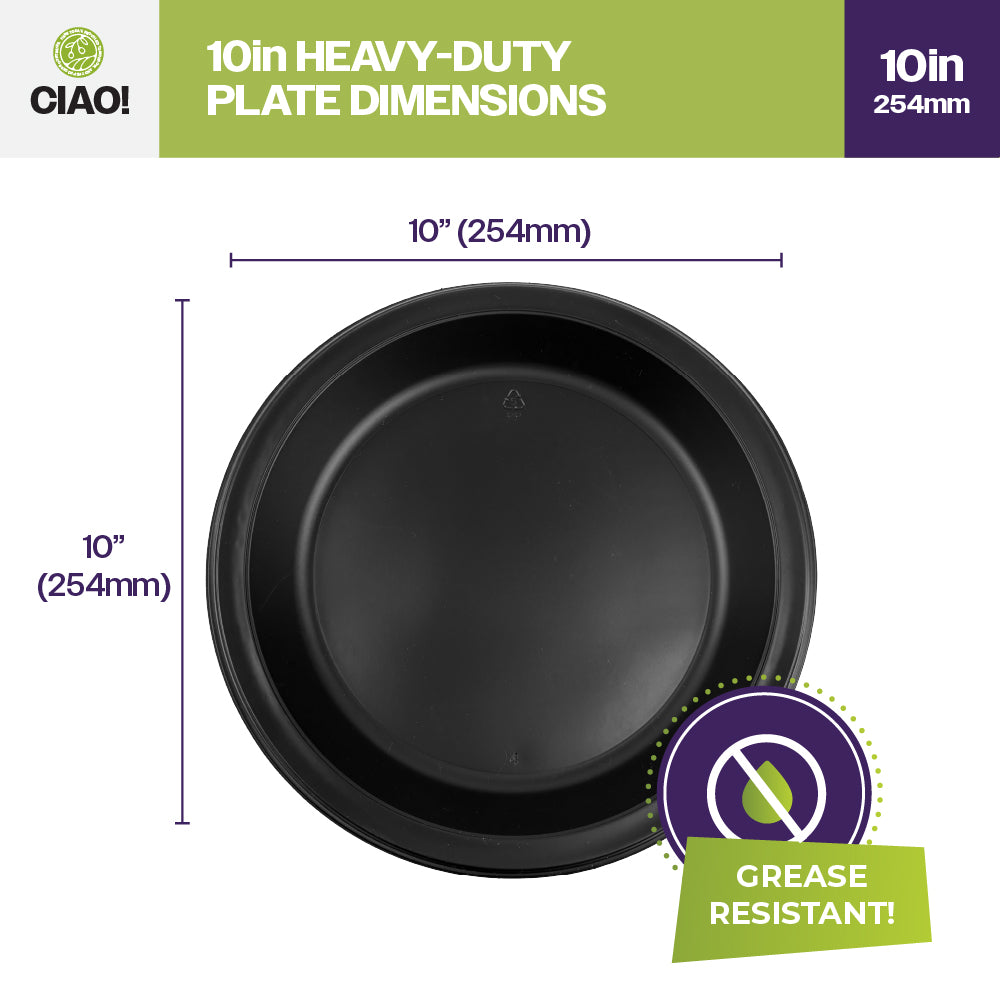 10" Black MFPP Round Plate