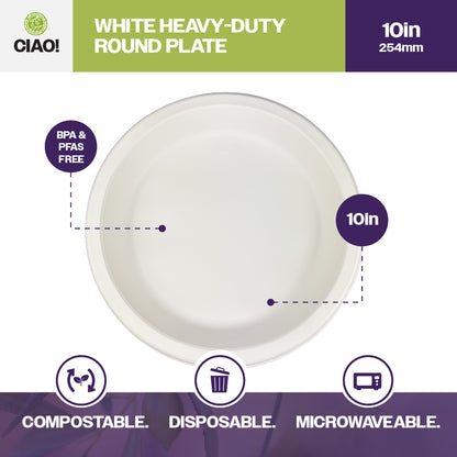10" White MFPP Round Plate