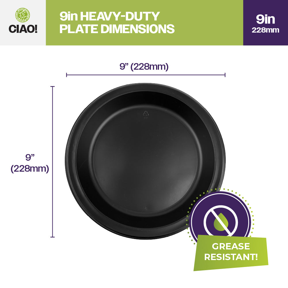 9" Black MFPP Round Plate