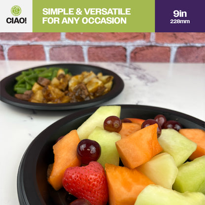 9" Black MFPP Round Plate