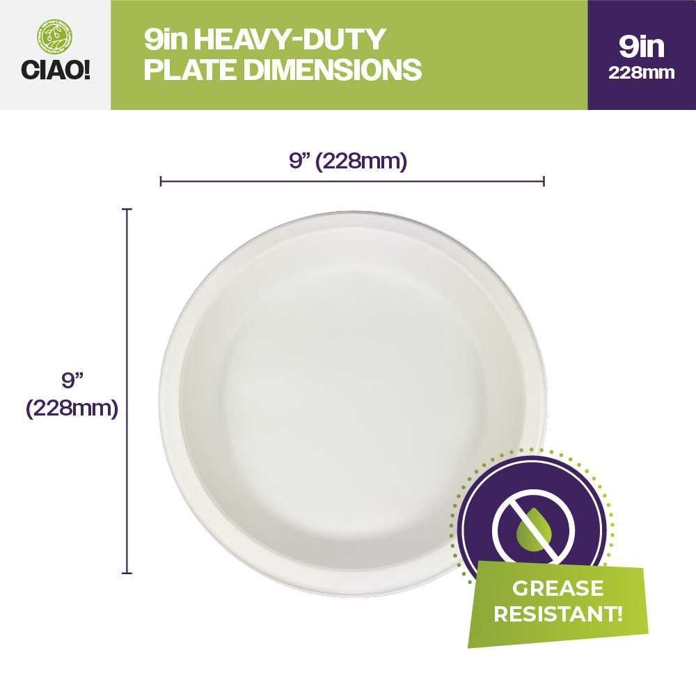 9" White MFPP Round Plate