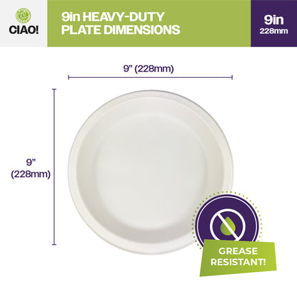 9" White MFPP Round Plate