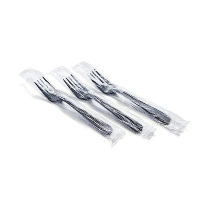 CIAO! Heavy Weight Black Fork Polypropylene Individually Wrapped (Case of 1,000)