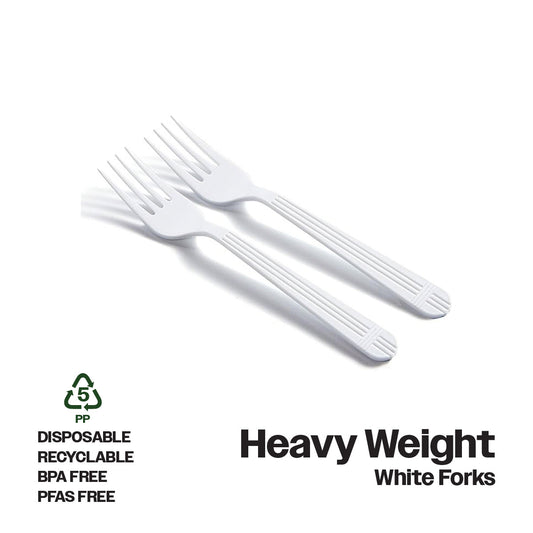 CIAO! Heavy Weight Disposable White Fork Polypropylene (Case of 1,000)
