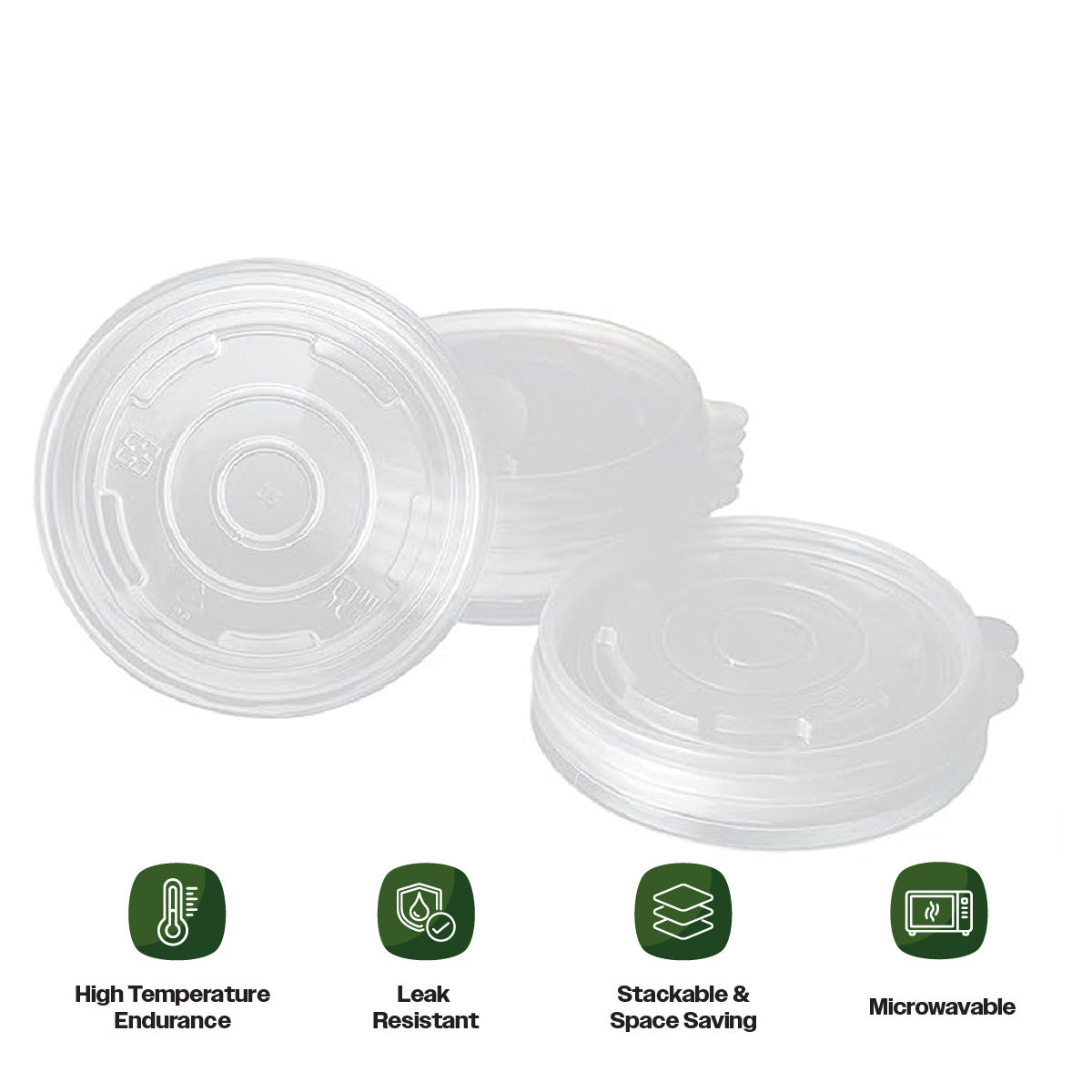 CIAO! 115mm PP Lid for 12,16,24 oz Paper Container (500/case)
