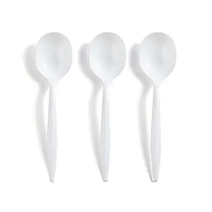 CIAO! Medium Weight Disposable White Soupspoons Polypropylene (Case of 1,000)