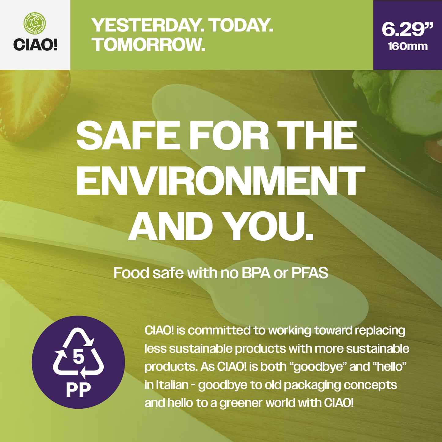 CIAO! Heavy Weight Disposable White Teaspoons Polypropylene Individually Wrapped (Case of 1,000)