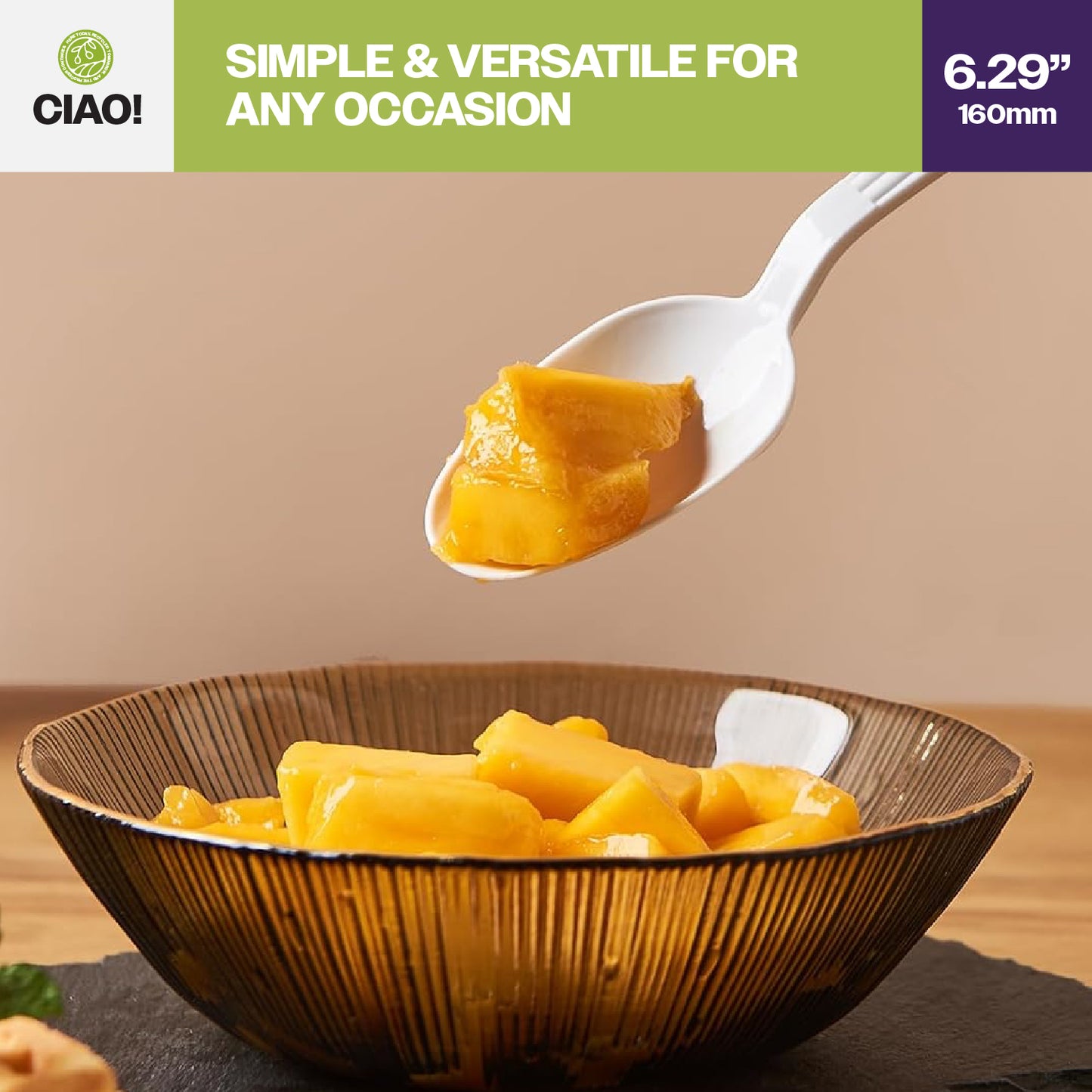 CIAO! Heavy Weight Disposable White Teaspoons Polypropylene Individually Wrapped (Case of 1,000)