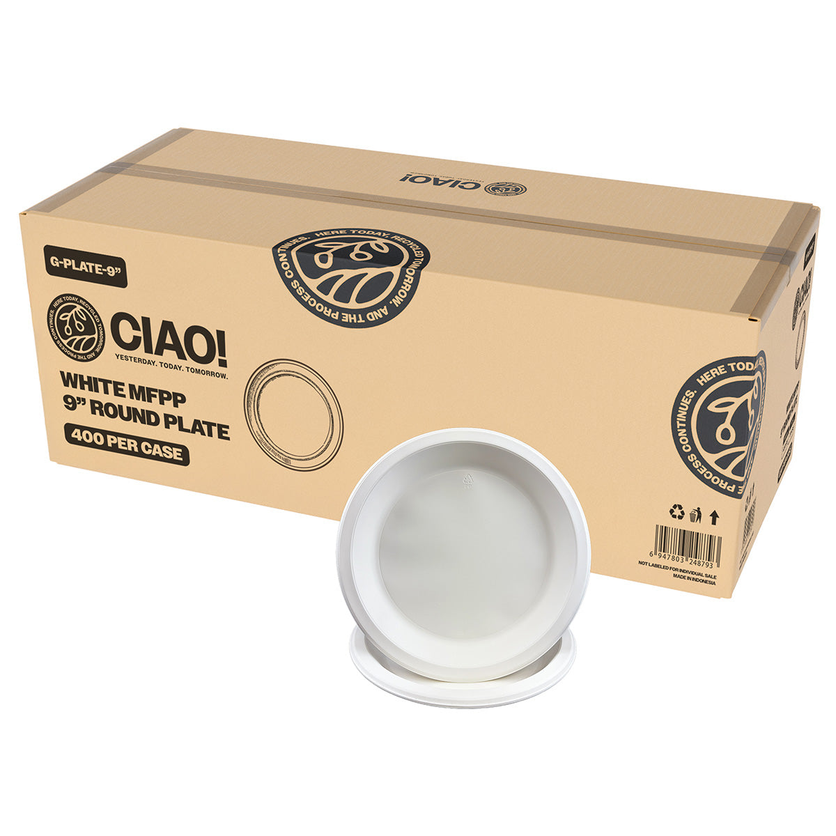 9" White MFPP Round Plate